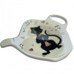 Soucoupe pour sachet de thé chat trompette