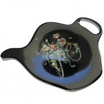 Soucoupe pour sachet de thé chat sur vélo fleuri