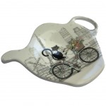 Soucoupe pour sachet de th Chat vlo