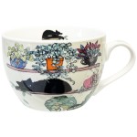 Bol en porcelaine chat plantes