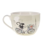 Bol en porcelaine chat � v�lo Paris 500 ml
