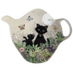 Soucoupe pour sachet de thé Chatons dans le jardin