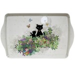 Plateau en mlamine chats et papillons 38 cm