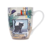 Tasse en porcelaine chaton en tltravail 340 ml