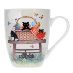 Tasse en porcelaine chatons pique-nique 340 ml