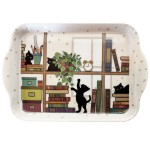 Mini plateau en mélamine chatons dans la bibliothèque 21 cm