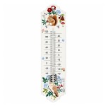 Thermom�tre mural �cureuil et chouette en m�tal 20 cm