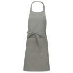 Tablier cuisine gris clair polycoton avec poche