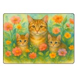 Planche � d�couper verre chats fleurs 28,5 x 20 cm