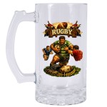 Chope � bi�re rugby logo  � 470 ml � Verre � bi�re � CBKr�ation