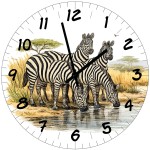 Horloge murale en verre zèbres 29 cm Horloge murale en verre zèbres 29 cm