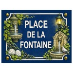 Plaque m�tal place de la fontaine 20 � 15 cm