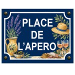 Plaque m�tal place de l'ap�ro provence  20 � 15 cm