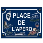 Plaque m�tal place de l'ap�ro corse 20 � 15 cm