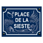 Plaque m�tal place de la sieste corse 20 � 15 cm