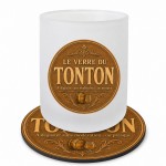 Verre Cuv�e du Tonton 280 ml avec Sous-Verre Assorti