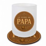 Verre de papa 280 ml avec Sous-Verre Assorti