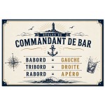 Plaque murale vintage commandant de bar 30,5 x 20 cm
