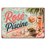 Planche Verre Ros� Piscine Ap�ro d'�t� 29 x 20 cm
