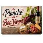 Planche Verre Planche du Bon Vivant Vin et Fromage 29 x 20 cm