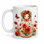 Mug poup�e russe aux coquelicots 350 ml