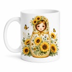 Mug poup�e russe aux tournesols en c�ramique 350 ml