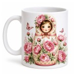 Mug poup�e russe aux pivoines 350 ml
