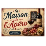 Plaque M�tal Vintage La Maison de l'Ap�ro D�co Cuisine 30 x 2