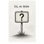 Plaque M�tal Humour Ici On Doute D�co Bureau 30 x 20 cm