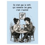 Plaque M�tal Amiti� Ce N�est Pas le Wifi D�co 30 x 20 cm