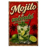 Plaque M�tal Mojito Vintage D�coration Bar Cuisine 30 x 20 cm