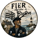 Horloge murale Breton verre 29 cm - Fier d'�tre Breton