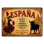 Planche cuisine Espagne flamenco taureau vintage 29 x 20 cm