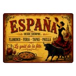 Planche verre Espagne flamenco tapas sangria 29 x 20 cm