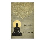 Plaque m�tal Bouddha zen mandala citation 30 � 20 cm d�co