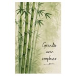 Plaque m�tal zen bambou citation inspirante 30 � 20 cm d�co