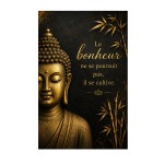 Plaque Bouddha dor� 30 � 20 cm d�coration zen noir et or