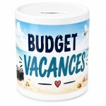 Tirelire cagnotte vacances � plage, mer et voyage