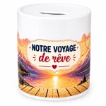 Tirelire voyage en c�ramique cagnotte r�ve
