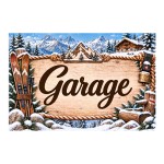 Plaque Garage 20 x 15 cm aluminium d�cor montagne chalet ski