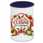 Pot � ustensiles en c�ramique poules style campagne 13 cm