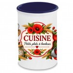 Pot � ustensiles en c�ramique d�cor coquelicots 13 cm