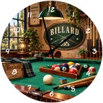 Horloge billard en verre 29 cm cadeau joueur et passionn�