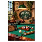 Plaque billard Bonnes parties bons amis aluminium 30 x 20 cm
