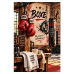 Plaque boxe Ne jamais abandonner aluminium 30 x 20 cm