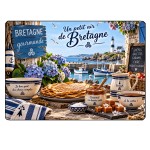 Planche en verre Bretagne cr�pes et bord de mer 29 x 20 cm