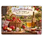 Planche en verre pommes verger et cidre 29 x 20 cm