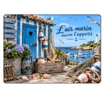 Planche en verre bord de mer air marin 29 x 20 cm