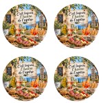 4 dessous de verre ap�ro ambiance du Sud 9,5 cm