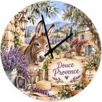 Horloge en verre �ne Provence lavande et oliviers 29 cm